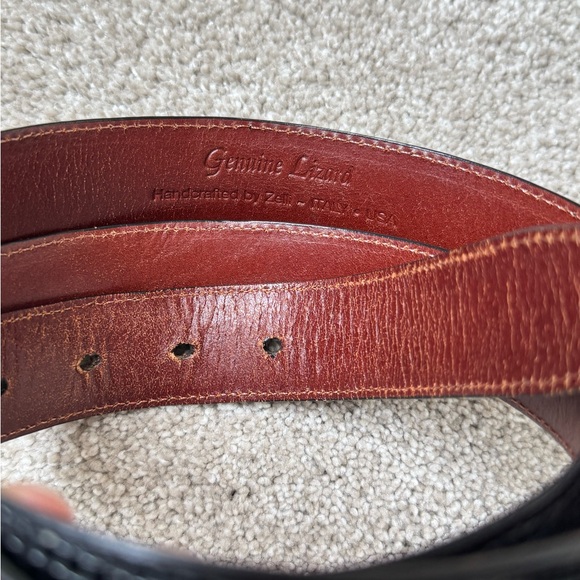 Zelli genuine lizard skin belt black 40 - Picture 4 of 6